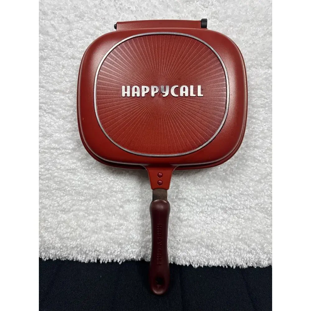 Happy Call Double Sided RED Frying Pan Griddle Camping